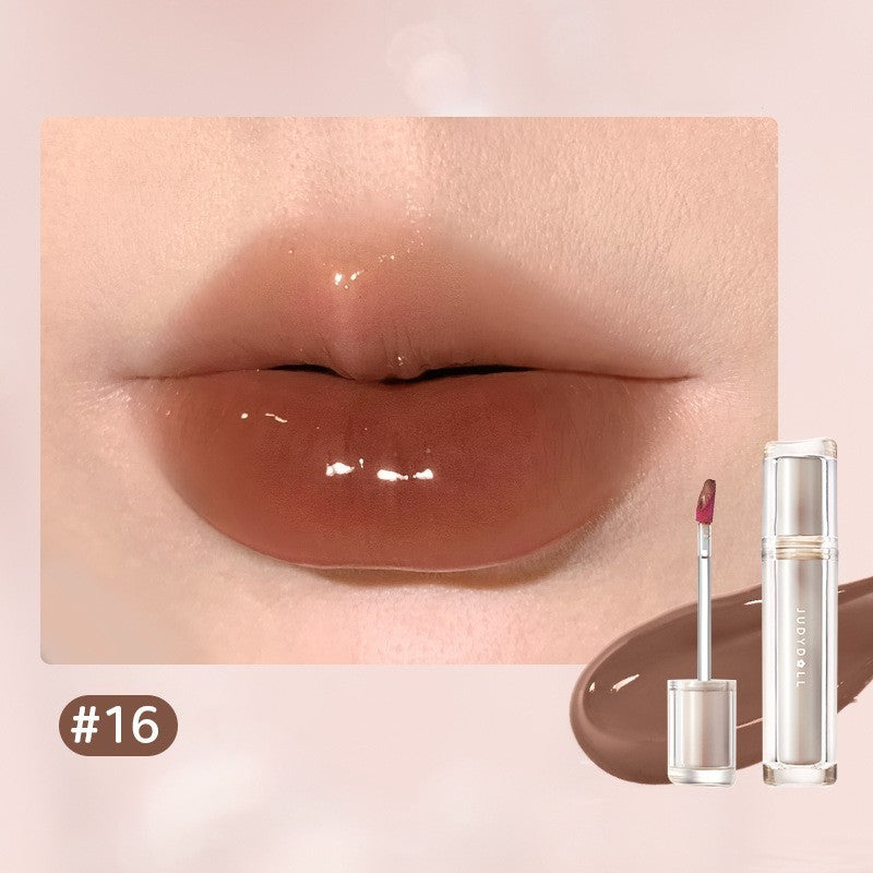 Iced Tea Mirror Lip Glaze Mirror Water Gloss Lip Gloss Glass Jelly Lip Brown Lipstick - beautyshop-24
