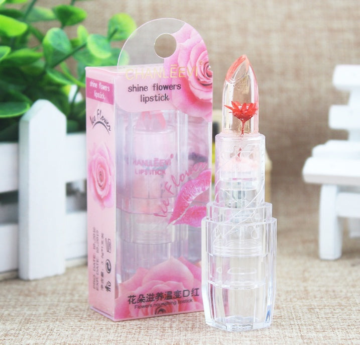 Machen-up flowerslipstick lip feuchtigkeitsspendende lip balm gelee blume farbe lippenstift - beautyshop-24