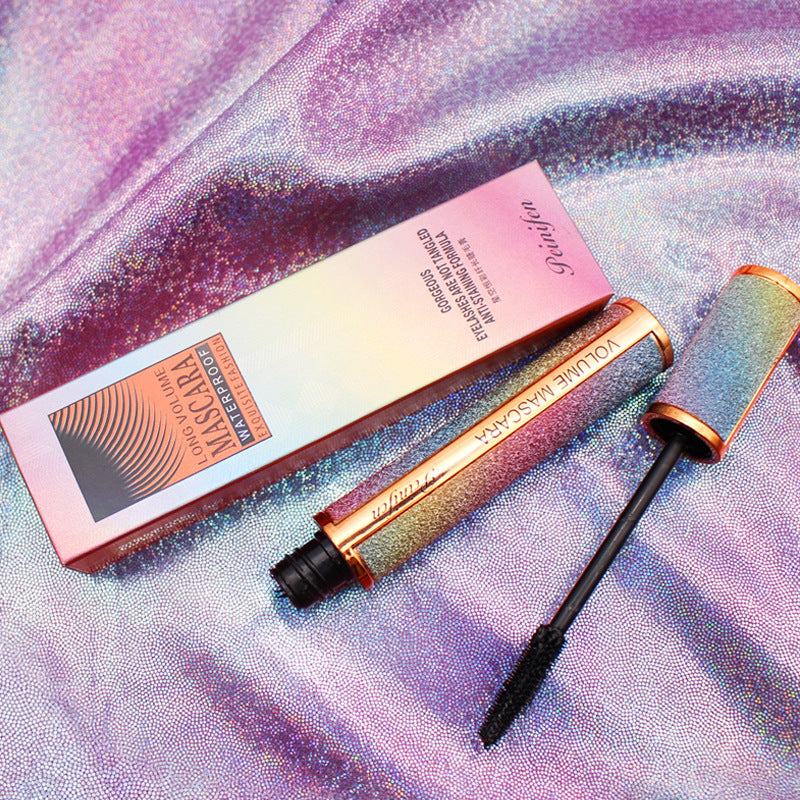 Starry Sky Slim Mascara Thick Curling Wasserfest, schweißfest und nicht leicht zu verwischen Make-Up Schwarze Wimperntusche