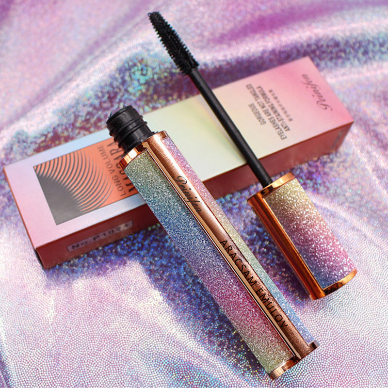 Starry Sky Slim Mascara Thick Curling Wasserfest, schweißfest und nicht leicht zu verwischen Make-Up Schwarze Wimperntusche