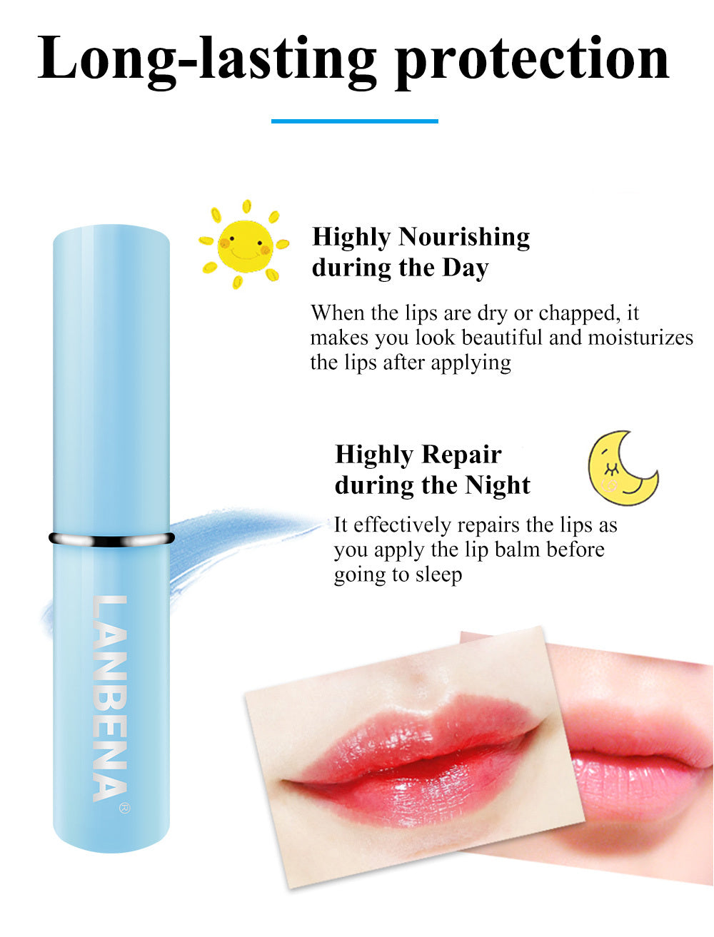 Hyaluronic Acid Long-lasting Nourishing Lip Balm Lip Plumper Moisturizing Reduce Fine Lines Relieve Dryness Lip Care - beautyshop-24