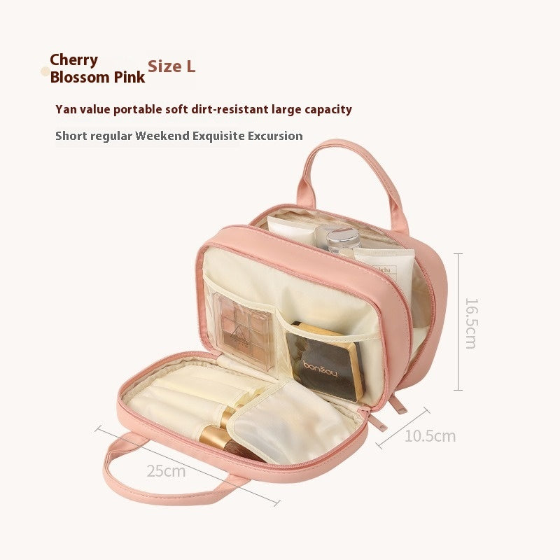 Neue tragbare Kosmetiktasche mit Griff Wasserdichte Make-up-Toilettenartikel Handtasche mit großer Kapazität Multifunktionale Aufbewahrungs-Reisetasche für Frauen