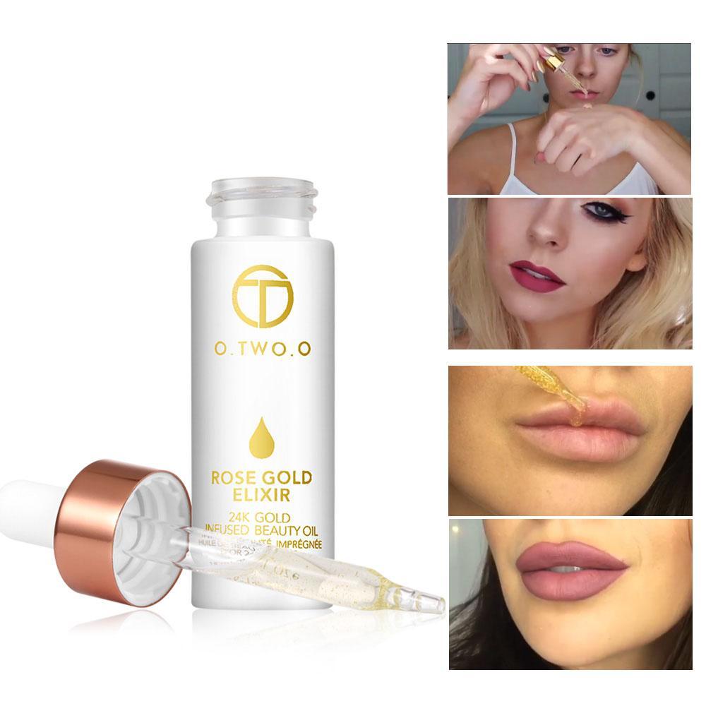 24k Rose Gold Elixier Haut-Make-up-Öl für das Gesicht Ätherisches Öl vor der Grundierung Foundation Feuchtigkeitsspendendes Gesichtsöl Anti-Aging