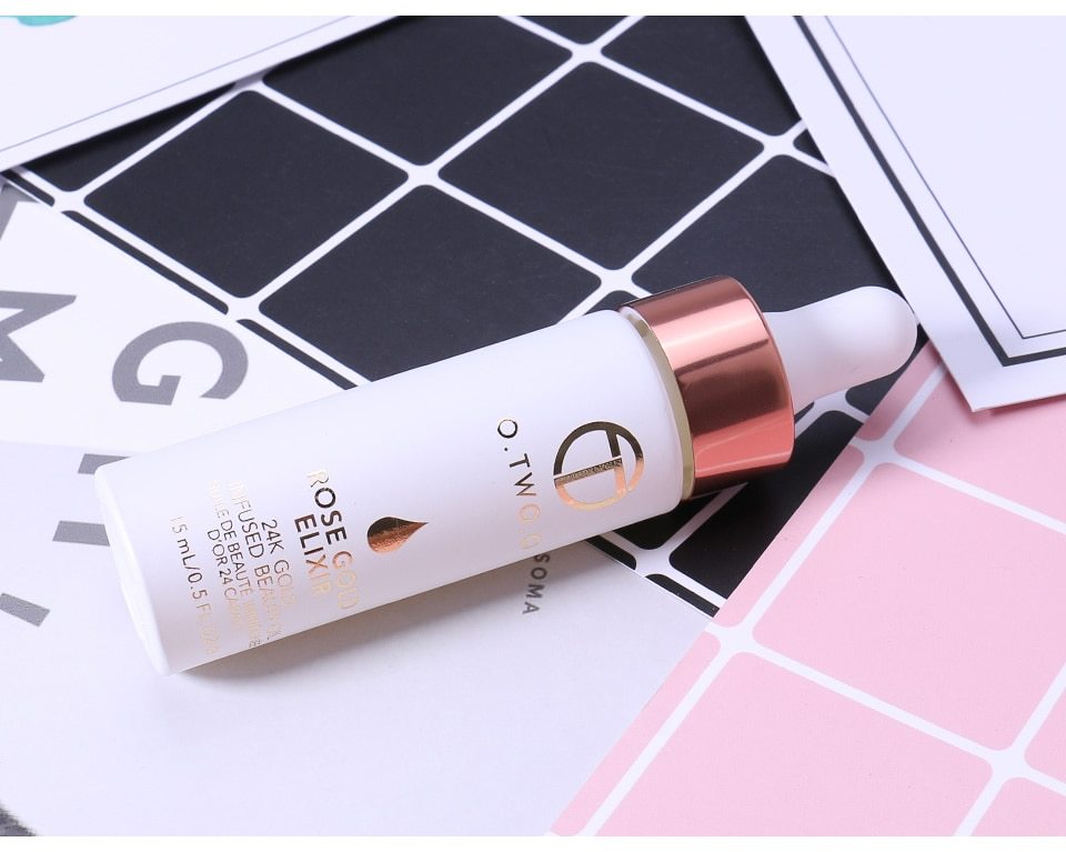 24k Rose Gold Elixier Haut-Make-up-Öl für das Gesicht Ätherisches Öl vor der Grundierung Foundation Feuchtigkeitsspendendes Gesichtsöl Anti-Aging