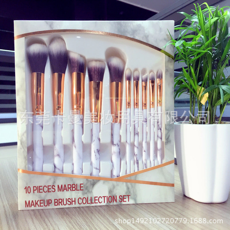 Fabrik Direktverkauf Marmor Muster Make-up Pinsel 10 große kleine Make-up Pinsel Schönheit Make-up Werkzeug Make-up Pinsel Tasche