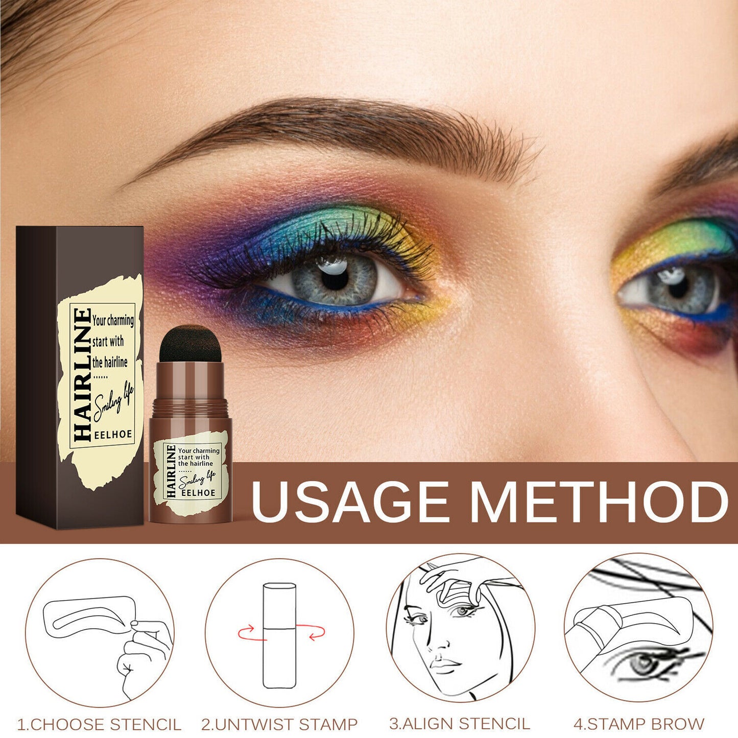 Augenbrauenstempel Schablonen-Kit, 24-teilige Augenbrauen-Formschablonen, langlebiger Augenbrauen-Brauen-Definer, perfektes Make-up-Wiederverwendbares Kit - beautyshop-24