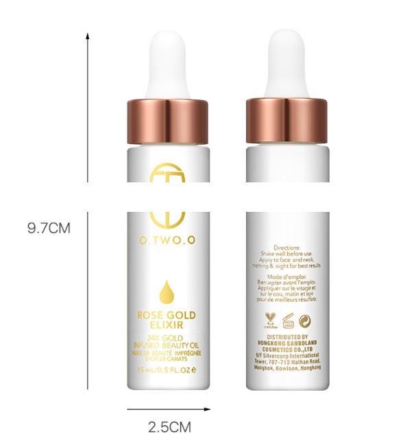 24k Rose Gold Elixier Haut-Make-up-Öl für das Gesicht Ätherisches Öl vor der Grundierung Foundation Feuchtigkeitsspendendes Gesichtsöl Anti-Aging
