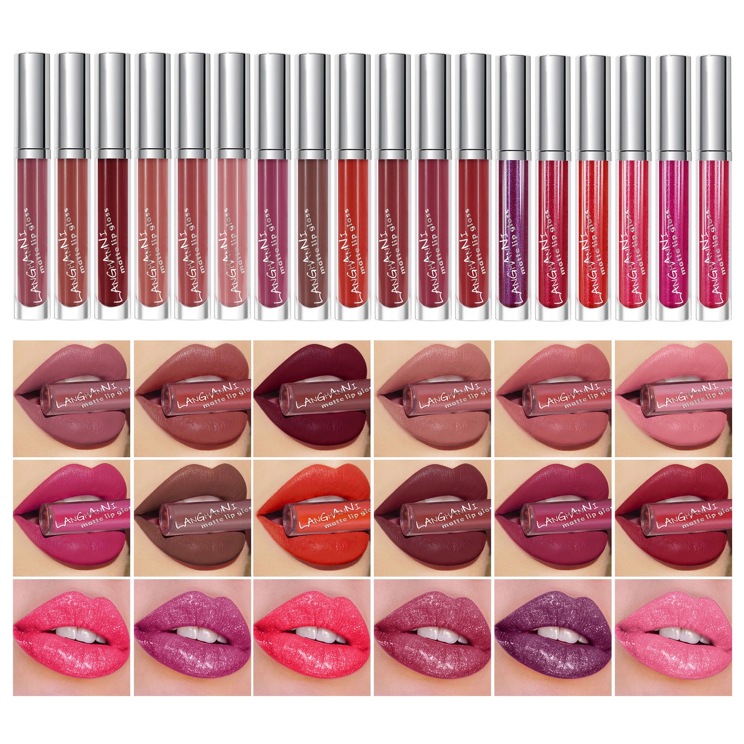 Lipstick 18 Count Lip Gloss Set Matte Velvet Lip Gloss - beautyshop-24