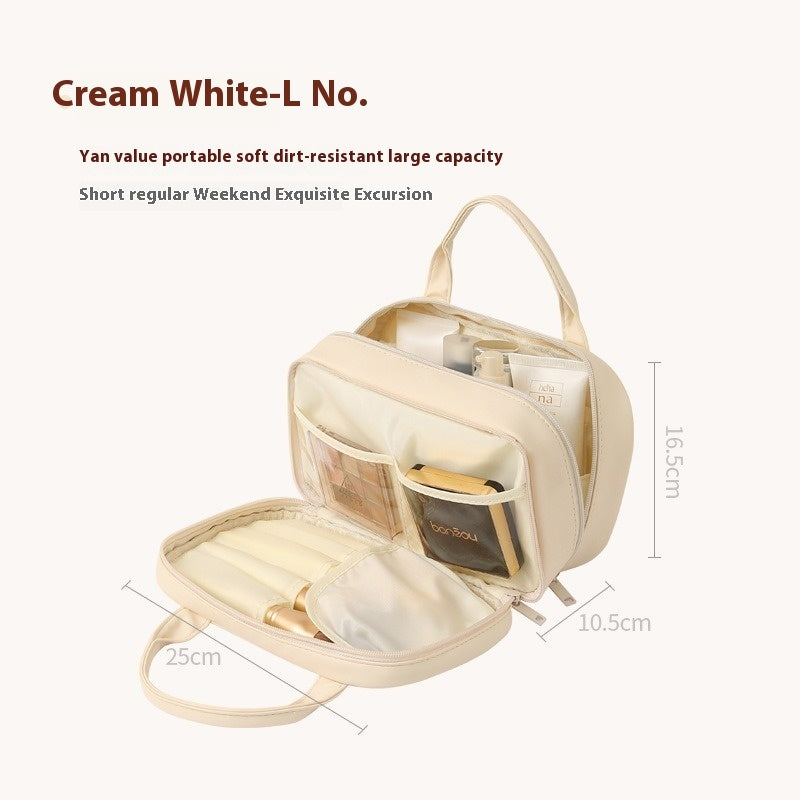 Neue tragbare Kosmetiktasche mit Griff Wasserdichte Make-up-Toilettenartikel Handtasche mit großer Kapazität Multifunktionale Aufbewahrungs-Reisetasche für Frauen