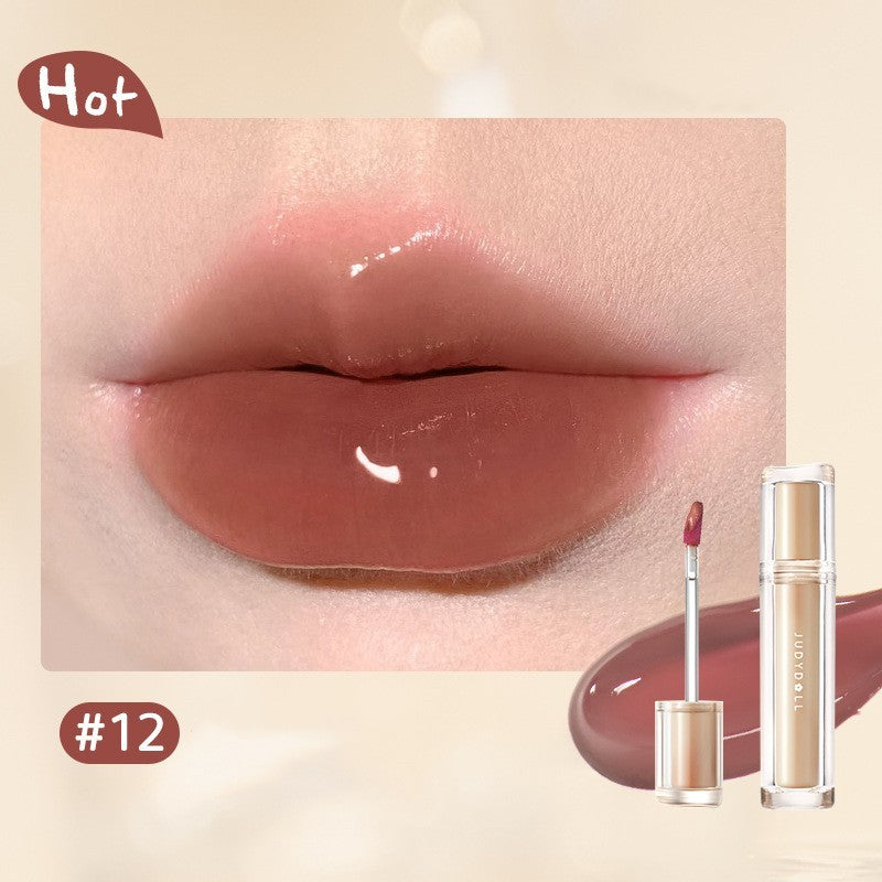 Iced Tea Mirror Lip Glaze Mirror Water Gloss Lip Gloss Glass Jelly Lip Brown Lipstick - beautyshop-24