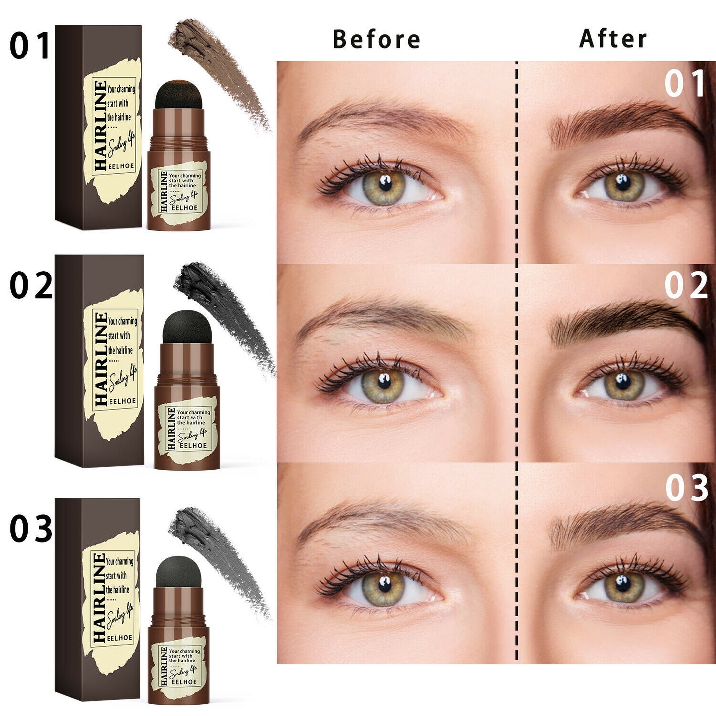 Augenbrauenstempel Schablonen-Kit, 24-teilige Augenbrauen-Formschablonen, langlebiger Augenbrauen-Brauen-Definer, perfektes Make-up-Wiederverwendbares Kit - beautyshop-24