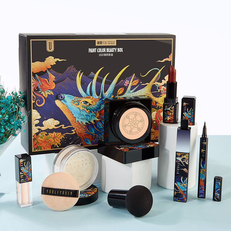 Elk Makeup Neunteiliges Set Make-up Puder Luftkissen BB Creme Lippenstift Erschwingliches Make-up-Set - beautyshop-24