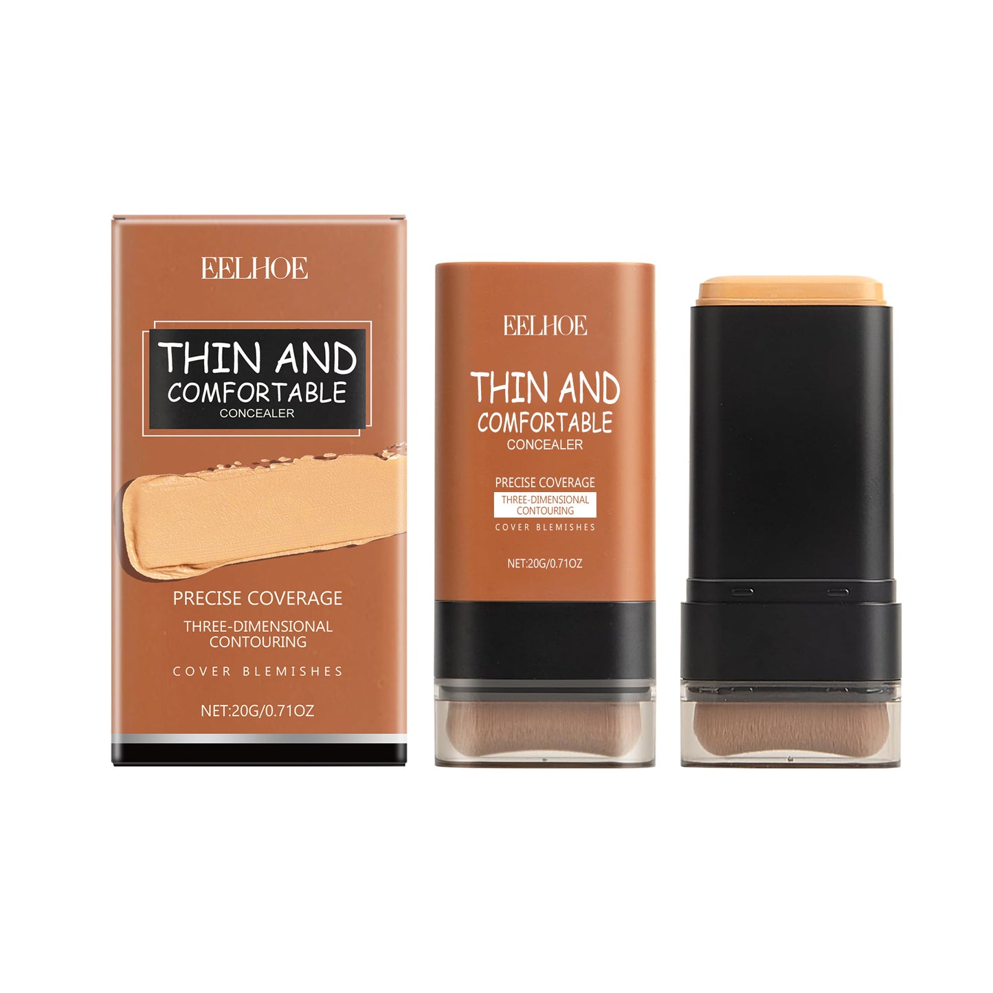 Foundation Stick mit Pinsel, Make-up Foundation Concealer, Concealer Make-up Foundation volle Deckkraft, Milch Make-up Foundation, Concealer volle Abdeckung - beautyshop-24