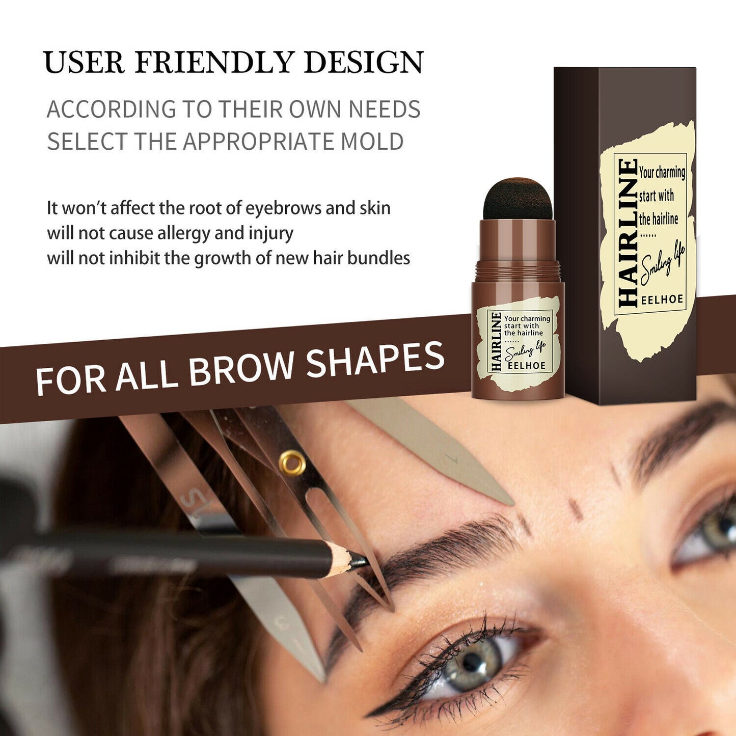 Augenbrauenstempel Schablonen-Kit, 24-teilige Augenbrauen-Formschablonen, langlebiger Augenbrauen-Brauen-Definer, perfektes Make-up-Wiederverwendbares Kit - beautyshop-24