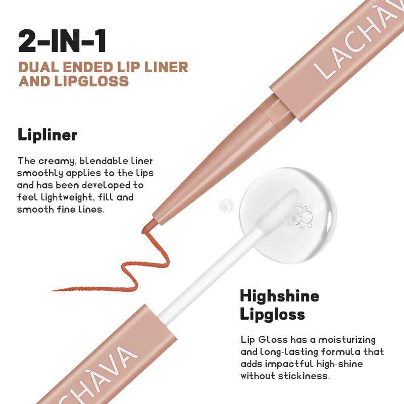 Double-headed Matte Lip Liner Transparent Moisturizing Lip Gloss - beautyshop-24